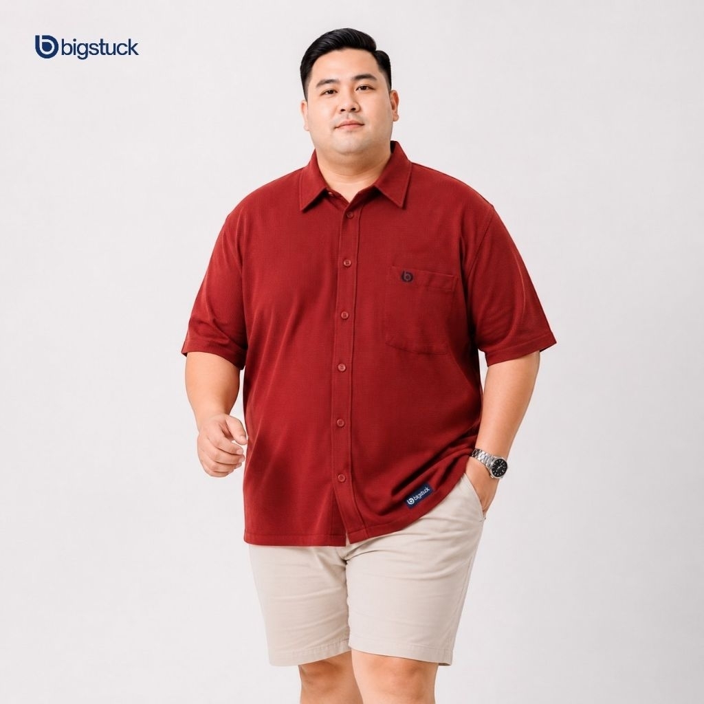 KEMEJA Big Stuck Premium Mens Big Size Waffle Knit Shirt Size 3XL 4XL 5XL 6XL 7XL