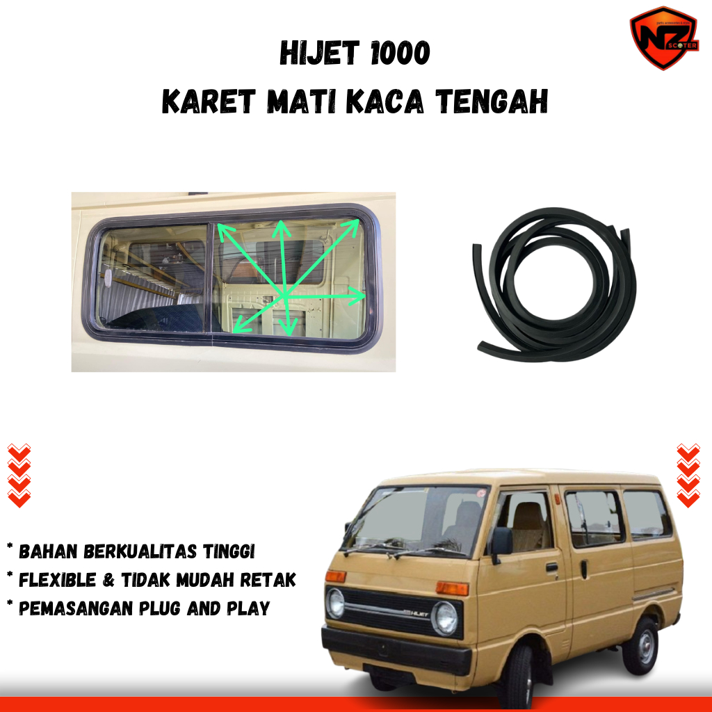 Hijet 1000 Center Glass Dead Rubber Side Body Glass ยาง Daihatsu Hijet 1000 Premium Precision