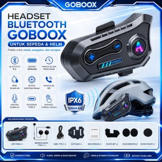 GOBOOX Headset Bluetooth Helm Motor A20 Bluetooth 5.3 Riding IPX6 Baterai 1200mAh Speaker 40mm