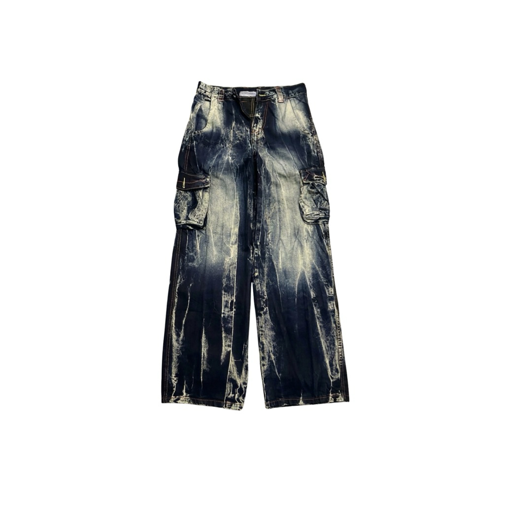 Cargo Jeans Lightning Motif กางเกงยีนส์ Baggy Cargo
