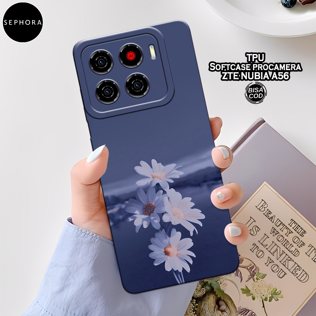 HP เคส ZTE Nubia A56 รุ่นล่าสุด - เคสดอกไม้แฟชั่น - ZTE Nubia A56 Softcase - เคสกล้อง Pro - ZTE Nubi