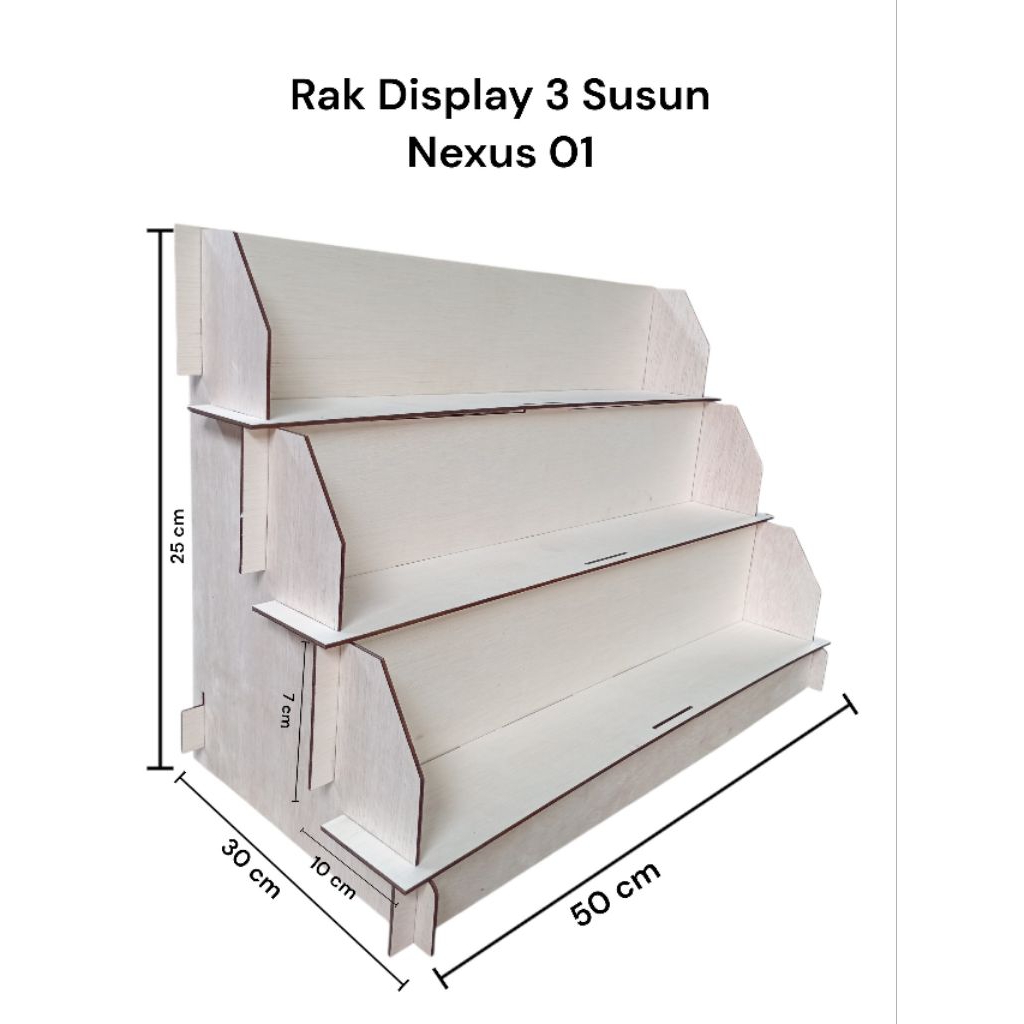 NEXUS 01 3-TIER DISPLAY RACK 50 X 30 X 25 CM