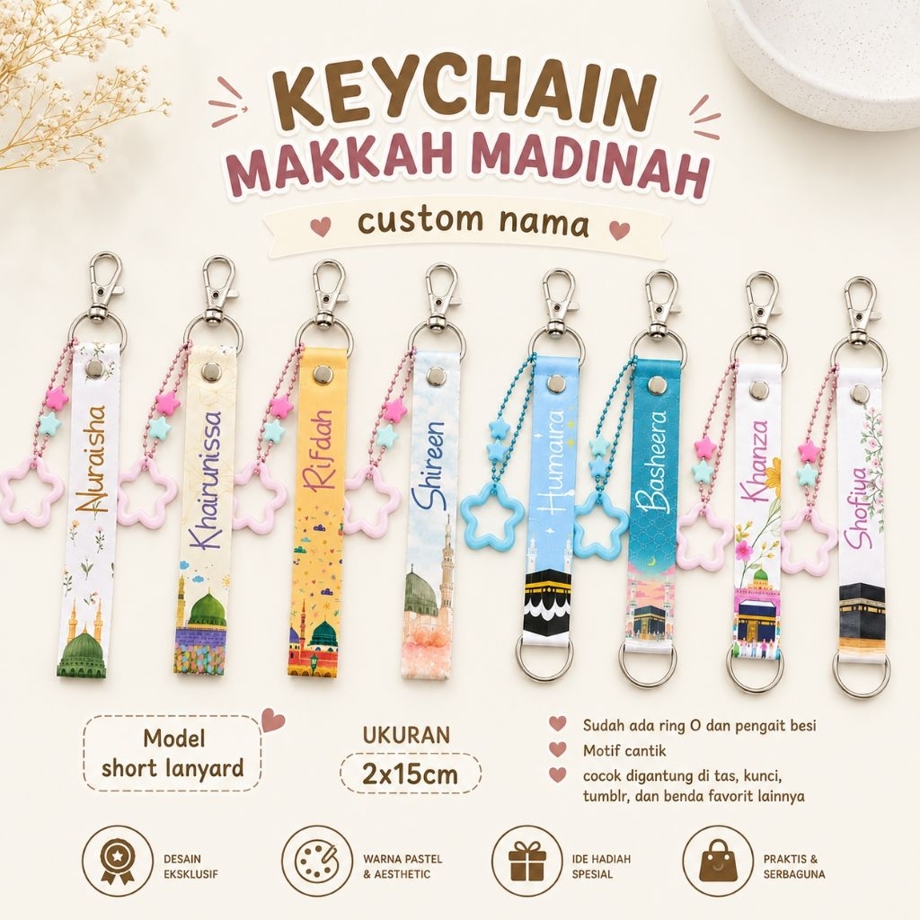 MAKKAH MADINAH KEYCHAIN / CUSTOM NAME KEYCHAIN / CUSTOM NAME KEYCHAIN / BEAUTIFUL BAGCHARM / MAKKAH 