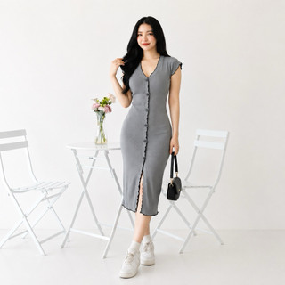 AISAR DRESS - Dress Wanita Knit Busui Kancing Slim Fit Melar GHS