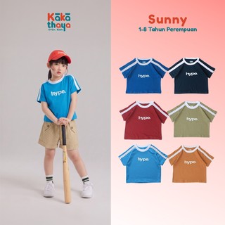 KAKATHAYA Sunny Kaos Anak Perempuan Crop Top Anak Kaos Printing Anak Baju Anak Perempuan 1-8 Tahun