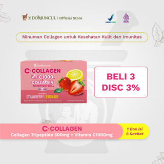 C+Collagen - Minuman Collagen Tripeptide 500mg + Vit C 1000mg untuk Kesehatan Kulit dan Imunitas