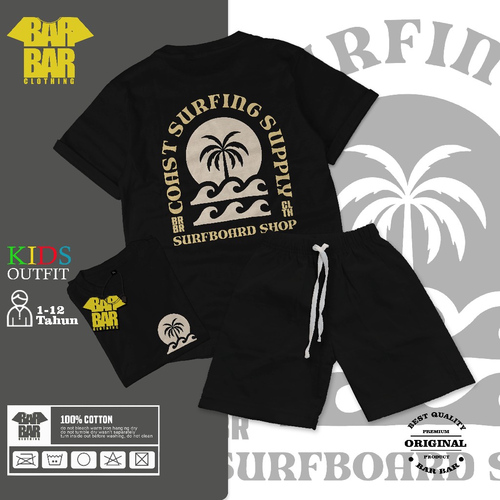 Barbarcloth Distro ชุดเสื้อยืดสําหรับเด็กชายและเด็กหญิงผ้าฝ้ายหวี 30s SRF