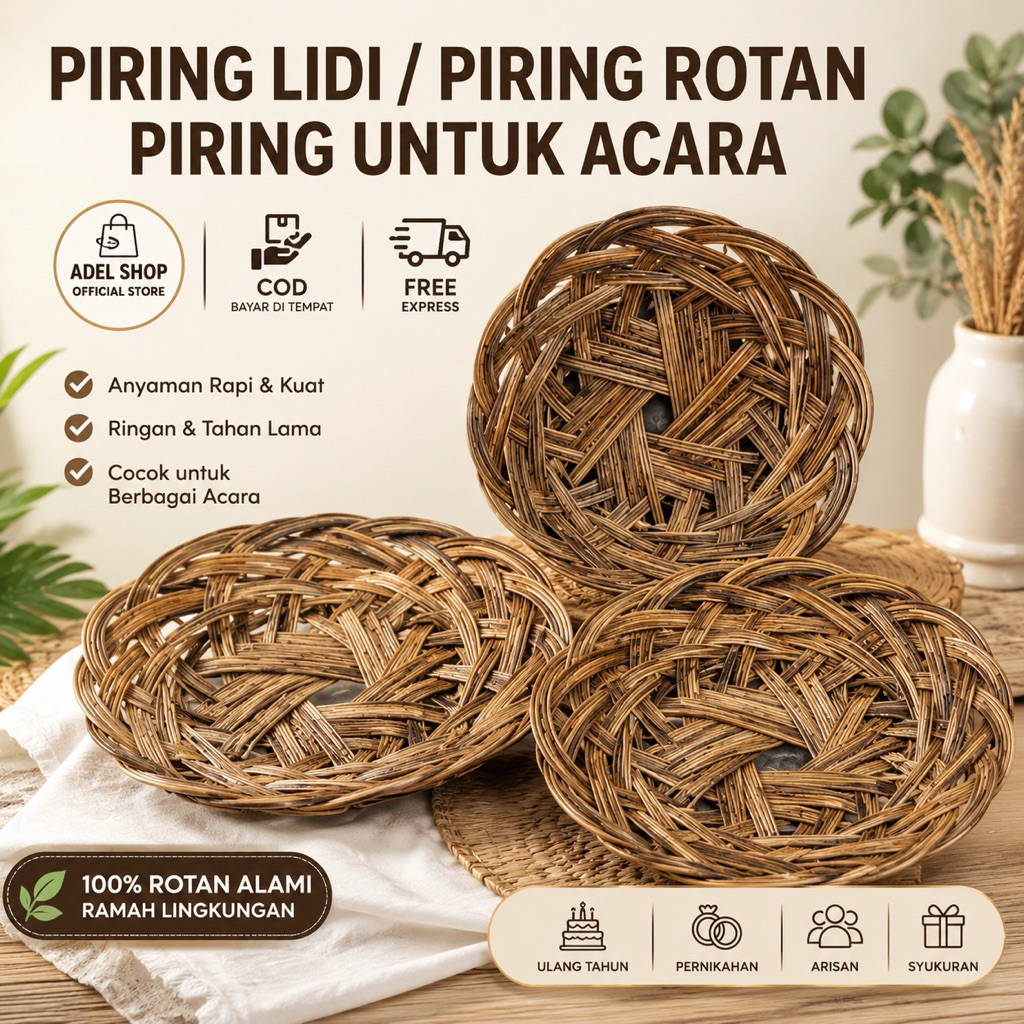 (UNIT PRICE) STICK PLATES / RATTAN PLATES หรือ PARTY PLATES