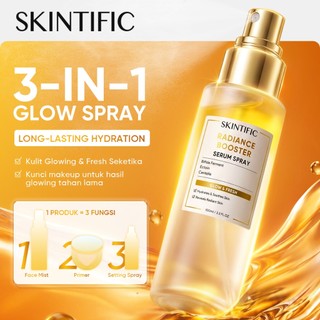 SKINTIFlC - 3IN1 Instant Glowing Serum Spray 100ml | Radiance Booster Essence wajah Toner Centella Kulit Lebih Halus Lembab Dalam Multifungsi Skincare Pendukung Make Up  Setting spray serum glow bomb pemutih wajah| facial skintific official store
