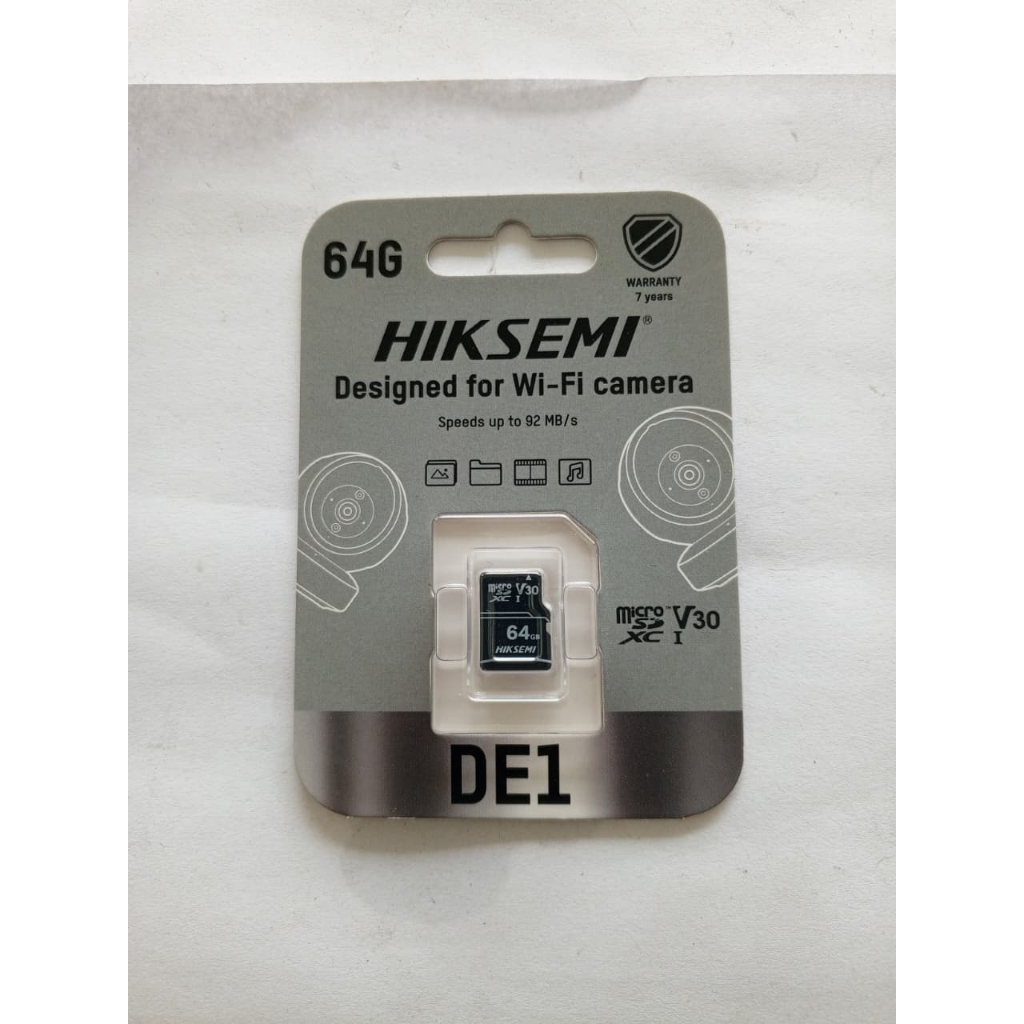 Micro SD 64GB Hiksemi CCTV Edition, MicroSD Class 10 Speed 92MB/s, Recording 24 Hours, Memory WiFi C
