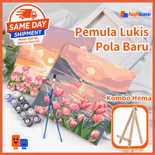 Hightune Paint By Number 20x20/30x40cm Lukisan Kanvas DIY Digital Painting Kit With Kanvas