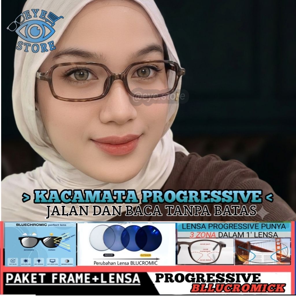 ผู้หญิง PROGRESSIVE GLASSES FREAM 55030 SMALL BOX PROGRESSIVE LENS FAR DEKET อ่านและเดินไม่จํากัด