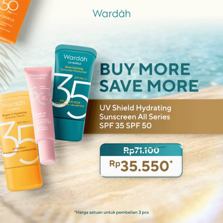 Wardah Sunscreen UV Shield All Series (Airy Smooth Essential Gel Acne Calming Aqua Fresh Tone Up Physical) Sunscreen SPF 50 PA SPF 35 PA Sunscreen No.1 Sunscreen of the Year - Skincare