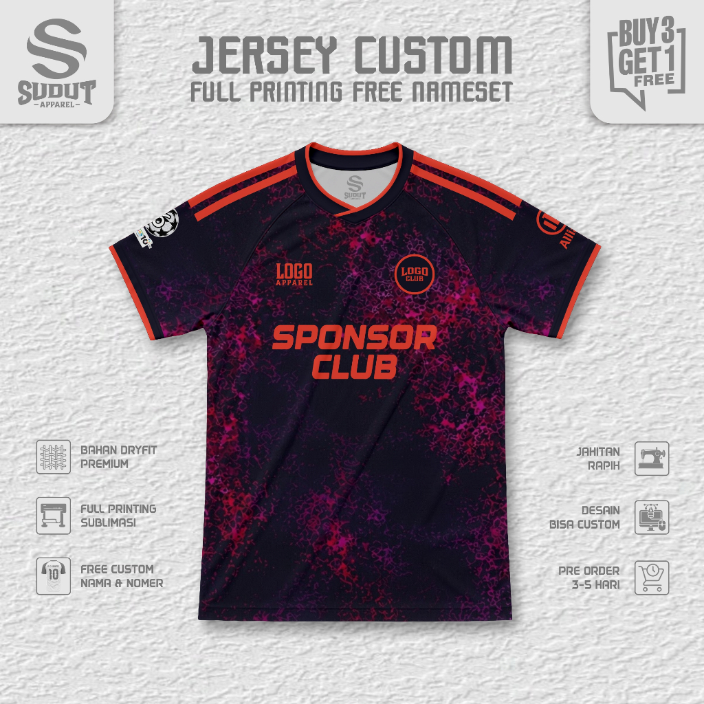 FANTASY MNCH THIRD SPORT CUSTOM FOOTBALL JERSEY 26-27 พิมพ์เต็ม I ฟรี NAME & NUMBER I CORNER APPAREL