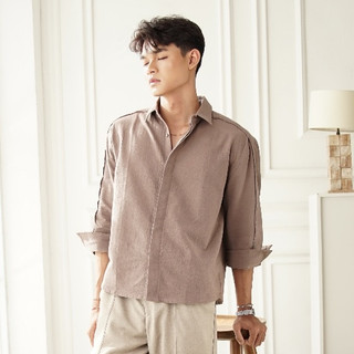 HANEUM - Kemeja Linen Pandawa - Kemeja BOXY Linen Hidden Button