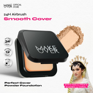 NEW! MAKE OVER Perfect Cover Powder Foundation - TWC Two Way Cake Cover Melt and Blur Powder 16H Blurring Velvet Smooth Finish Bedak Padat Compact High Coverage Ringan Wajah Flawless Make Up Tahan Lama Non-Comedogenic BEST SELLER