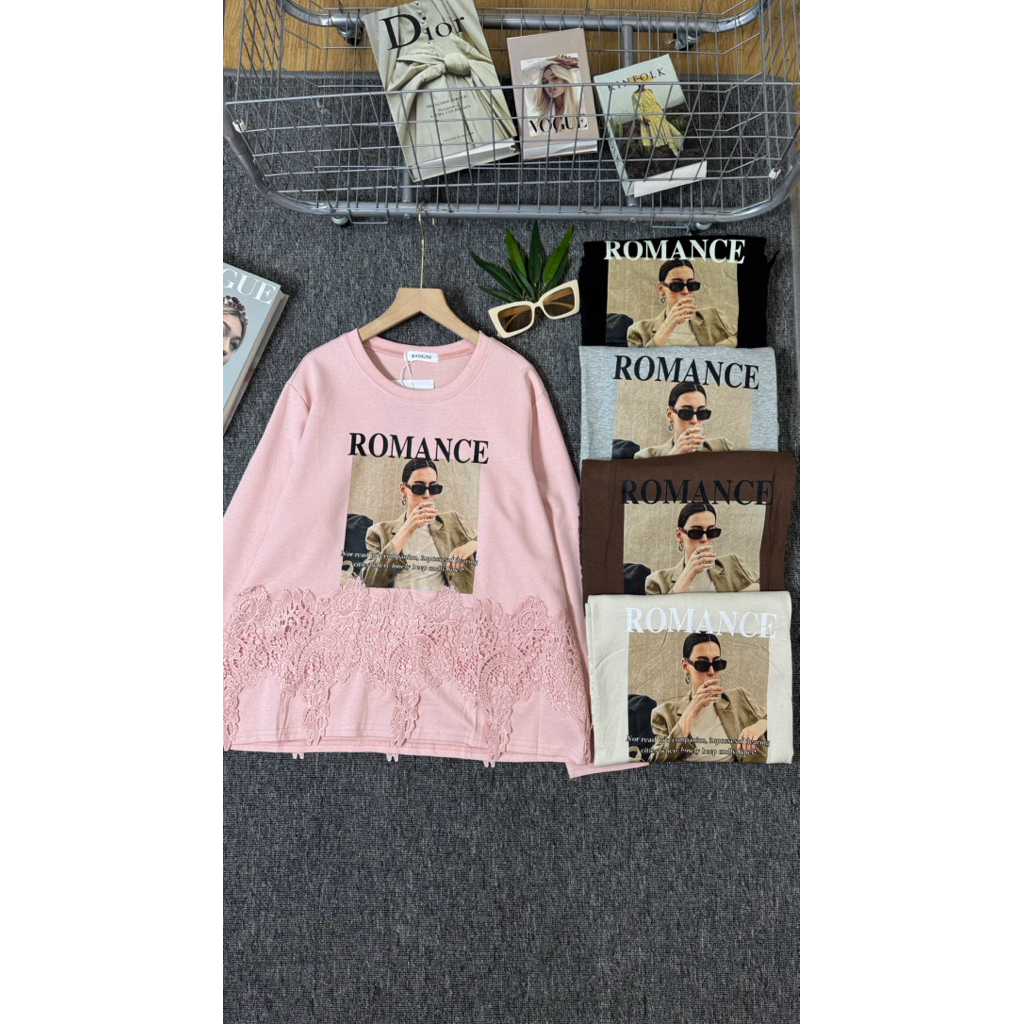 เสื้อเบลาส์สกรีนปักลาย // ข5712