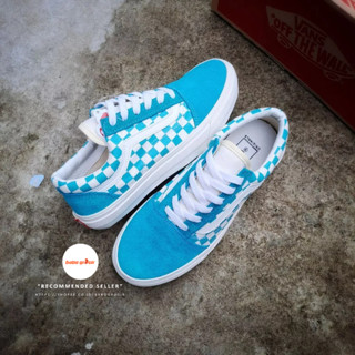 รองเท้าผ้าใบ สําหรับผู้หญิง | Vans Oldskool Checkerboard Tosca Premium นําเข้าจากจีน ป้ายแท็ก หนังกลับ ผ้าใบ วาฟเฟิล DT กันลื่น ผลิตในจีน