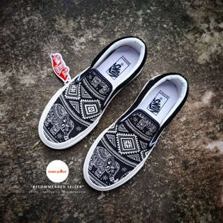 รองเท้าสลิปออน สําหรับผู้ชาย และผู้หญิง | Vans Slip On Ethnic Elephant Premium Import Quality รวมกล่อง, ผ้าใบด้านบน, วาฟเฟิล DT กันลื่น, แท็กผลิตในประเทศจีน ราคา