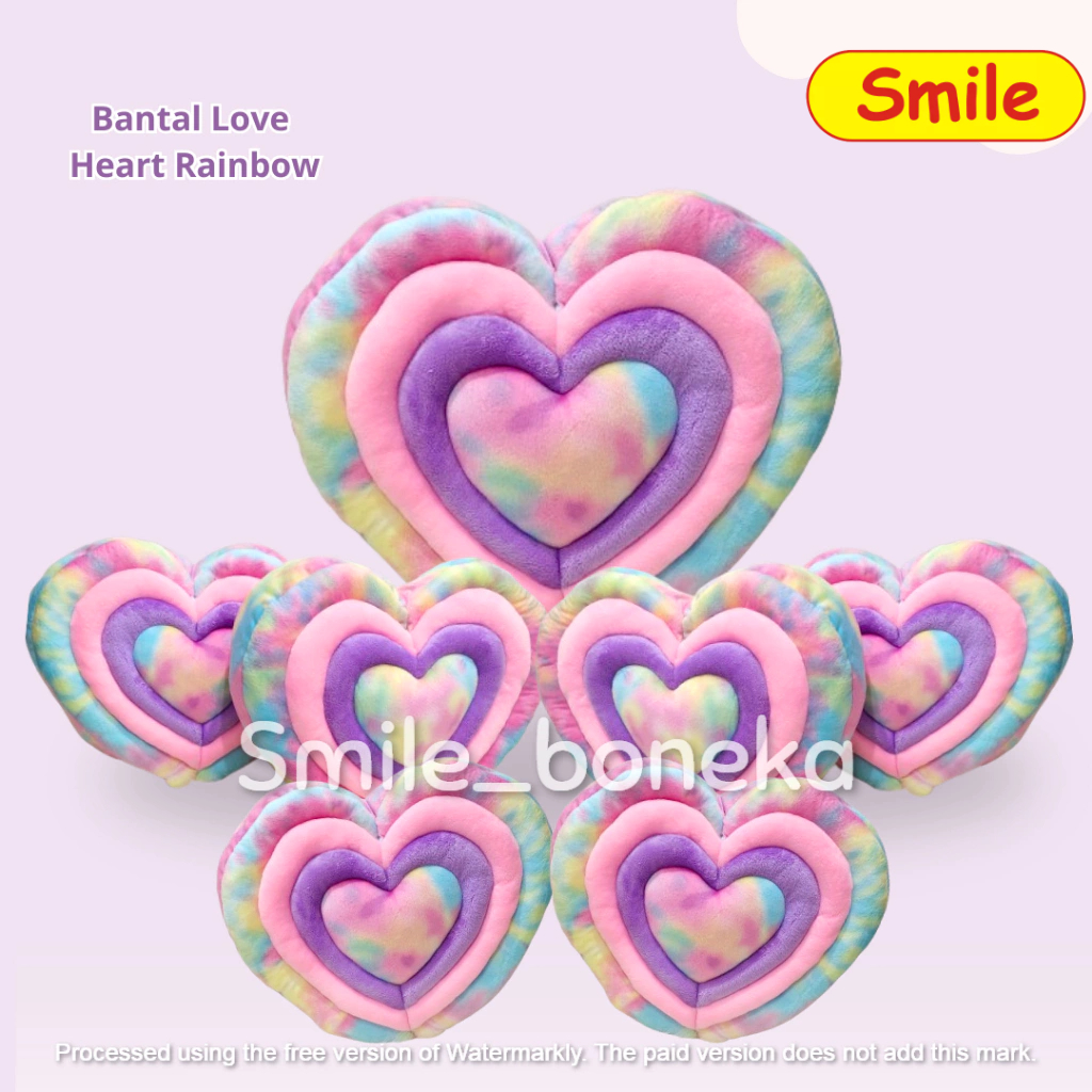 SB/Love Heart Pillow Rainbow นูน สีสันสดใส นุ่ม
