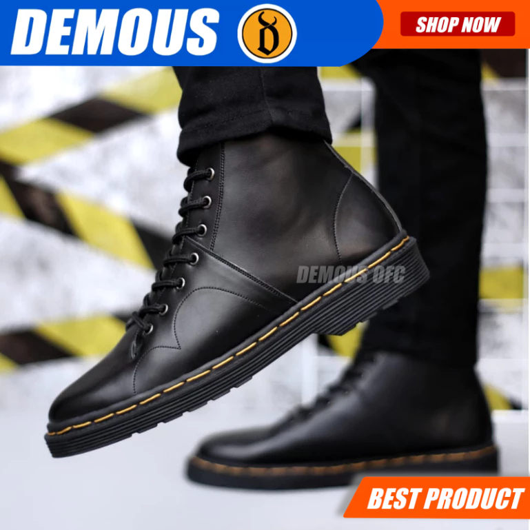 DEMOUS TODO - รองเท้าทํางานอย่างเป็นทางการสําหรับผู้ชาย Docmart สีดํา