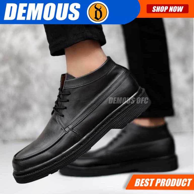 DEMOUS FOWLER - รองเท้าทํางานทางการหนังแท้สีดําสําหรับผู้ชาย Docmart