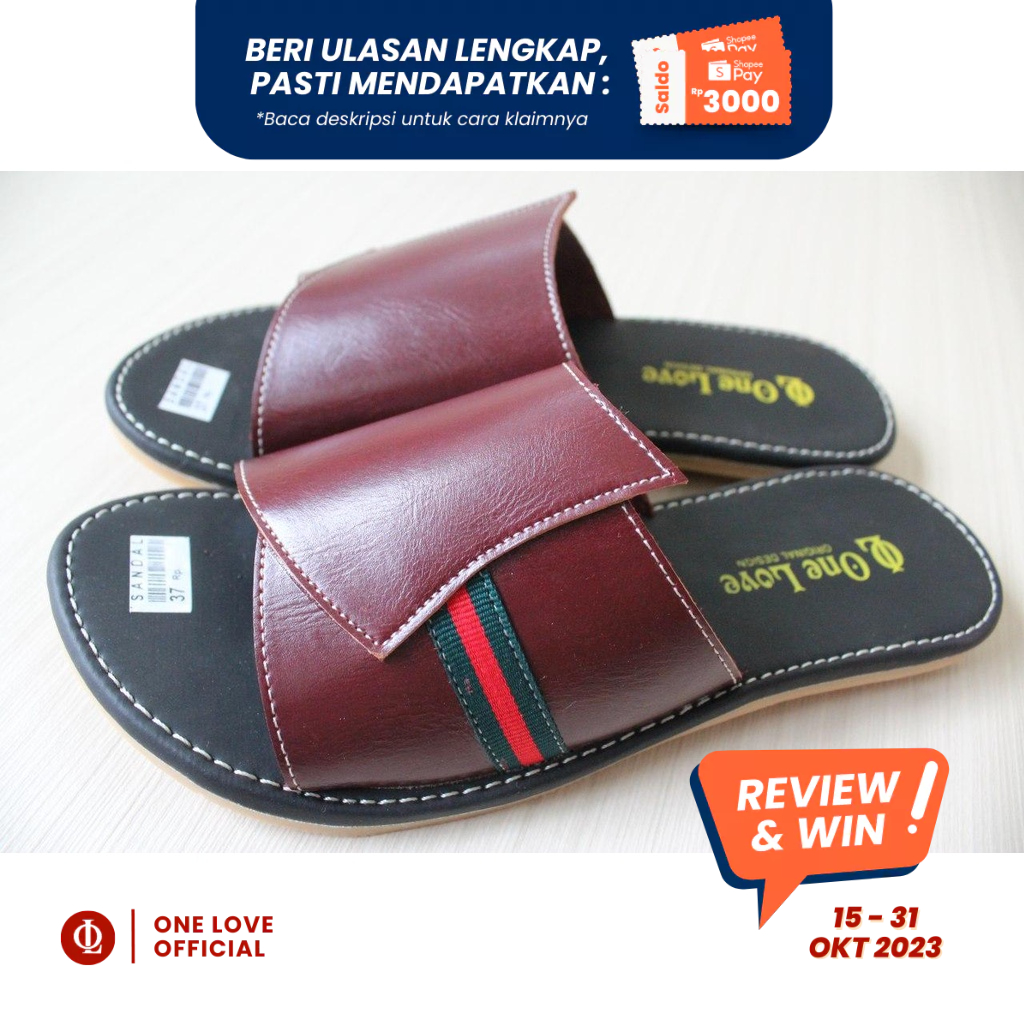 ONE LOVE Rika รองเท้าแตะผู้หญิงกันลื่น ไซส์ 37-41 Jumbo Maroon Color