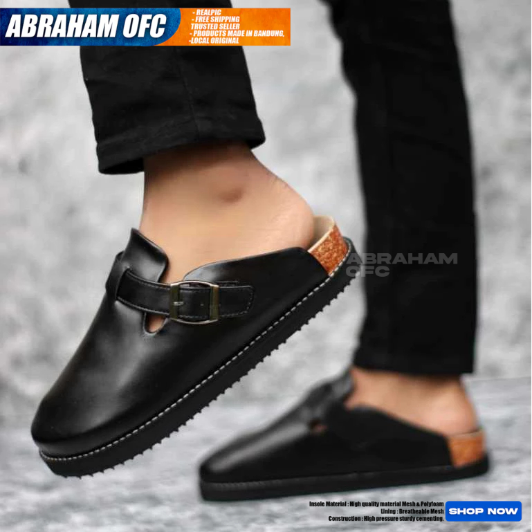 รองเท้าแตะผู้ชาย ABRAHAM Boston Slop รองเท้าแตะผู้ชาย Distro รองเท้าแตะ
