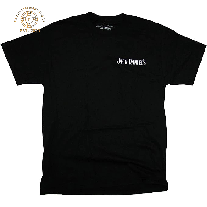 Jack Daniels เสื้อยืด Unisex ป้ายโลโก้ 2 ด้าน