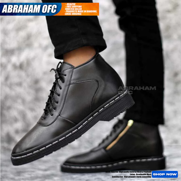 ABRAHAM Mens Black Official Docmart Boots