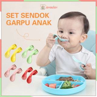 JOYOBABY SET SENDOK GARPU ANAK/Sendok Anak Training Spoon Baby Spoon/Self Feeding