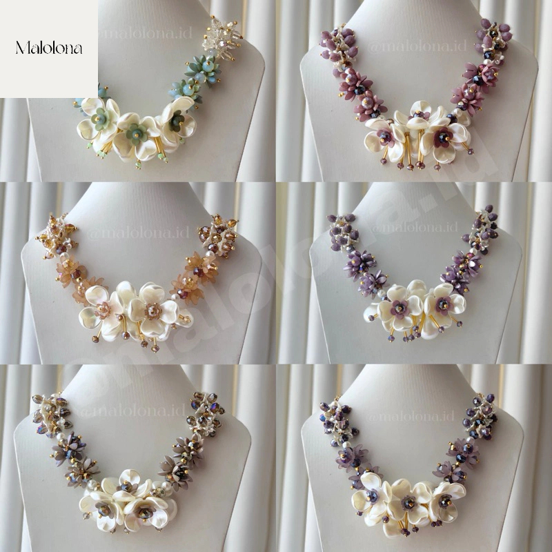 [CALANTHA] VOL-2 PREMIUM CRYSTAL BEADS NECKLACE CHOCKER / HIJAB NECKLACE / PEARL NECKLACE