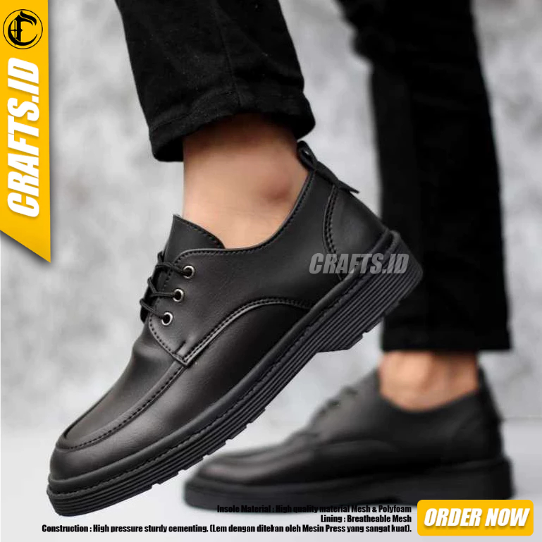 CRAFTS - รองเท้าทางการ Oxford สีดํา, รองเท้าโลฟเฟอร์ทํางานสําหรับผู้ชาย Docmart, JoyBoy