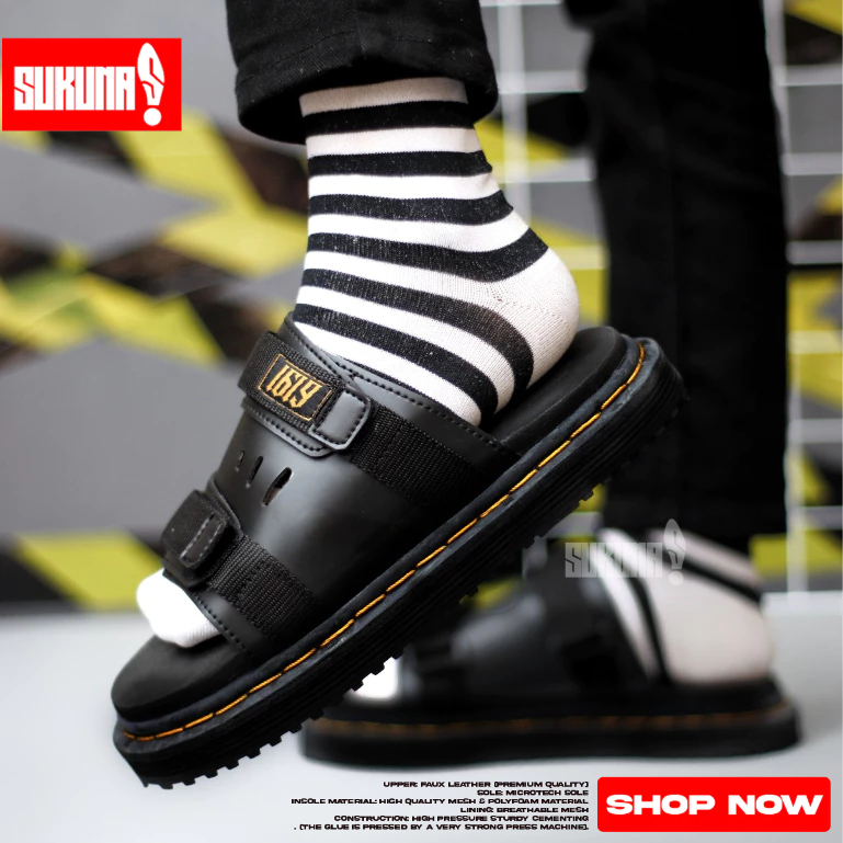 Hitam Men& 39;s Casual Black Slide Shoes Sandals - NEDVED