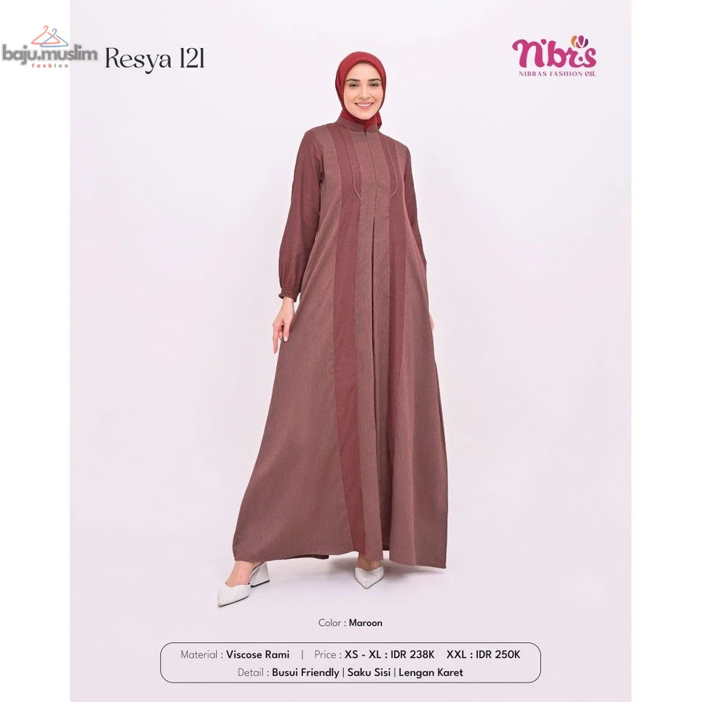 | ผู้หญิงผู้ใหญ่ล่าสุด& 39;s Gamis Resya 121 โดย Nibras | ชุดเดรสมุสลิมสีพื้น