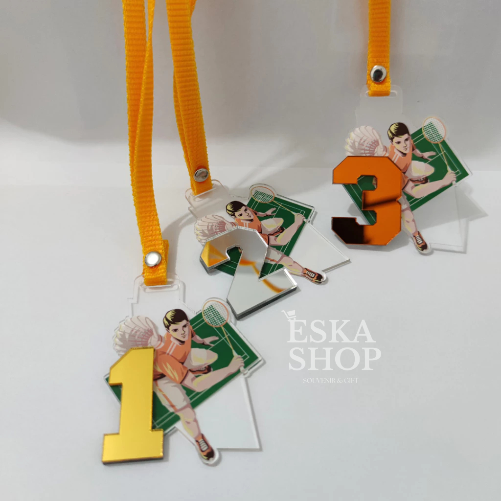 ACRYLIC MEDAL - BADMINTON MEDAL - BADMINTON COOL MODERN MEDAL