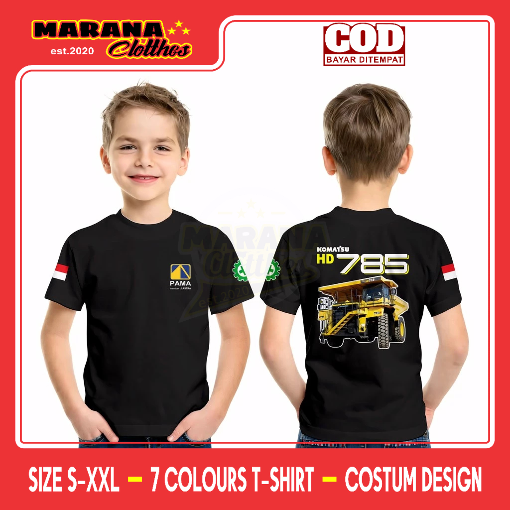 PT PAMAPERSADA KOMATSU เสื้อยืดเด็ก HD 785 DB Distro เสื้อยืด