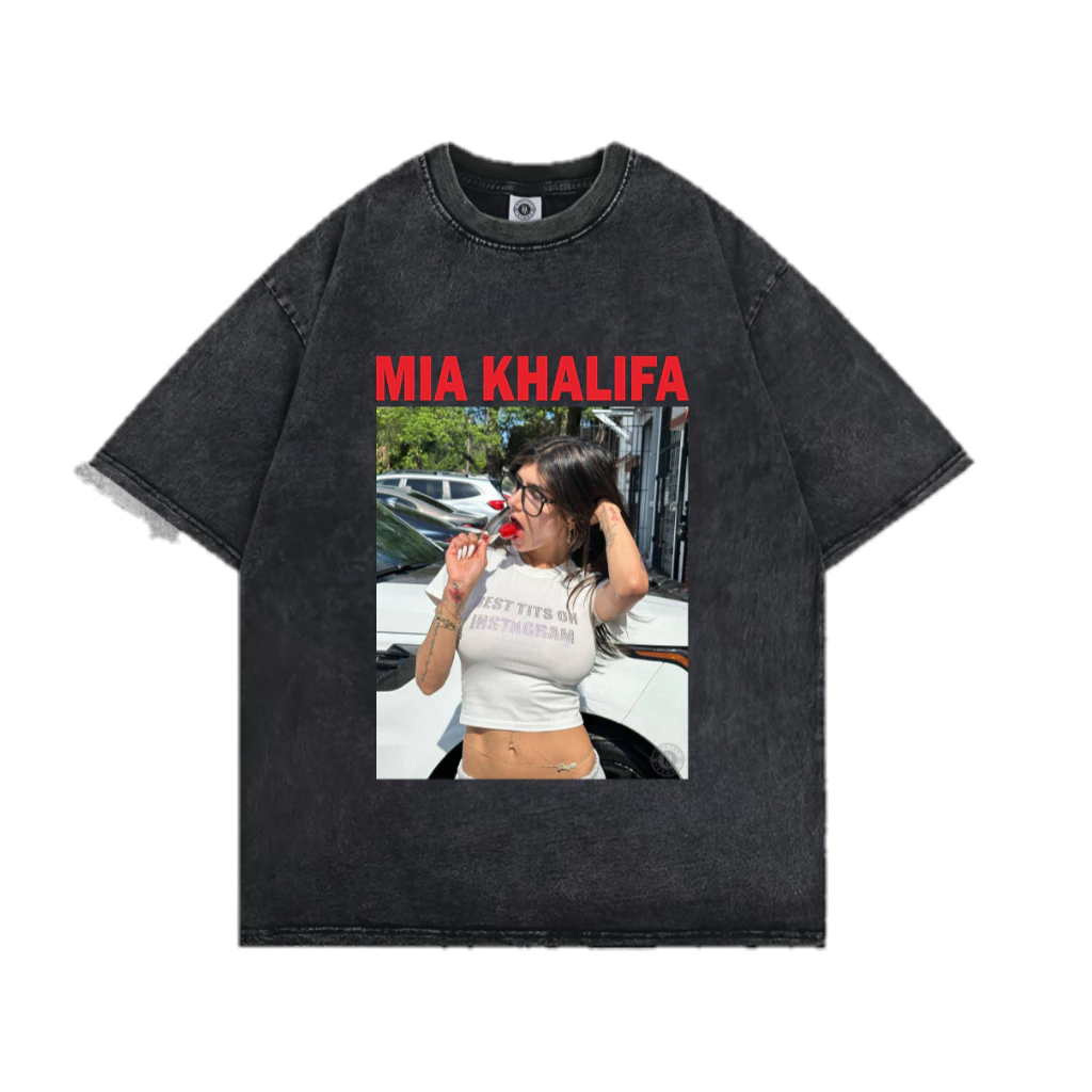 Wuts Store Tshirt Wash Mia Khalifa Lollipop Vintage ล้างเสื้อยืด mayhem Vintage Music Black Combed 2