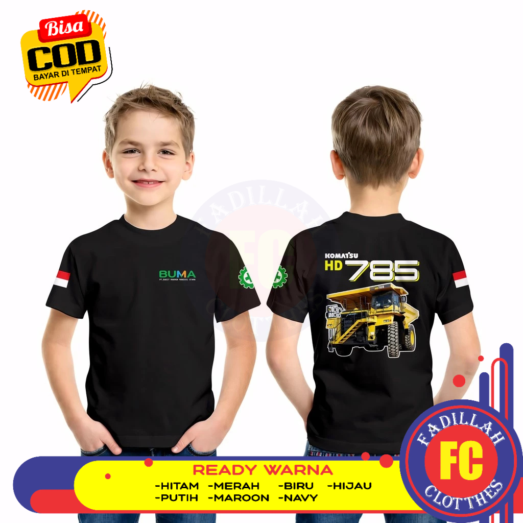 PT BUMA KOMATSU HD 785 DB เสื้อยืดเด็ก Distro เสื้อยืด