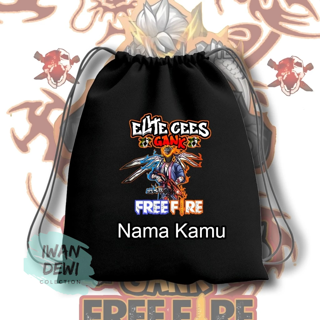ฟรี Fireee Freefire กระเป๋าหูรูดเด็กชื่อที่กําหนดเอง - กระเป๋า ff ที่ใช้งานได้จริงสําหรับการเดินทาง 