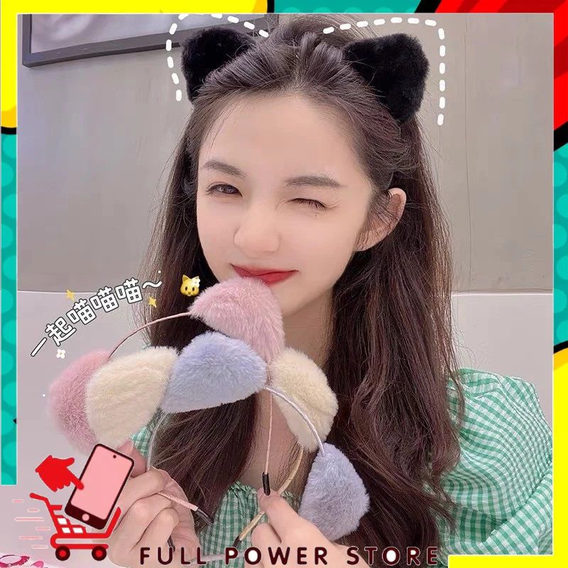 FPS ที่คาดผมหูแมวขนปุยนุ่มรุ่นที่คาดผมผู้หญิงเกาหลีคอสเพลย์แมวน่ารักเมาส์ขน Bondu เด็กผู้ใหญ่