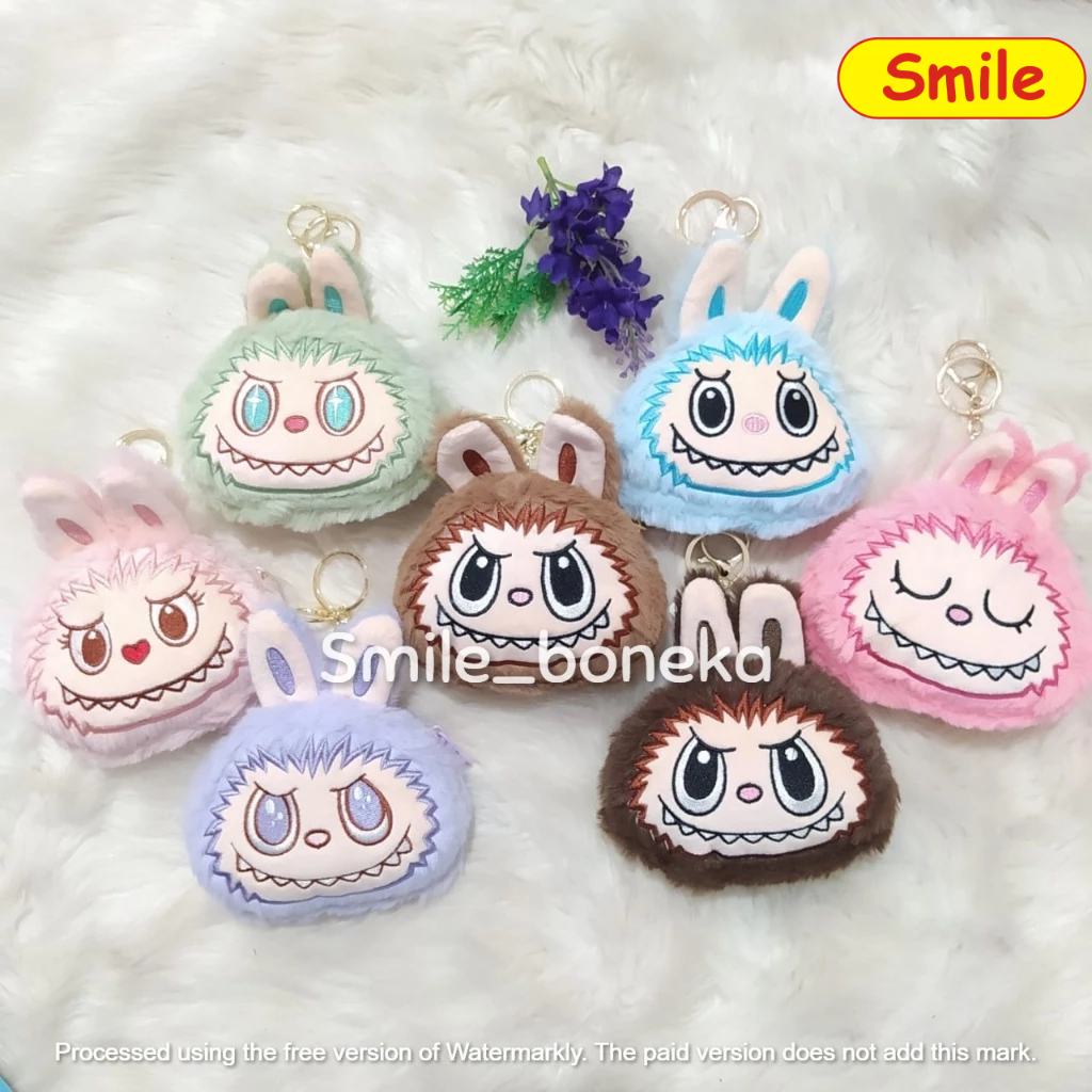 GANTUNGAN SB/ พวงกุญแจกระเป๋าใส่เหรียญพวงกุญแจหัวตุ๊กตาฟักทอง Monster Exiting Macaron นุ่มน่ารัก Uno