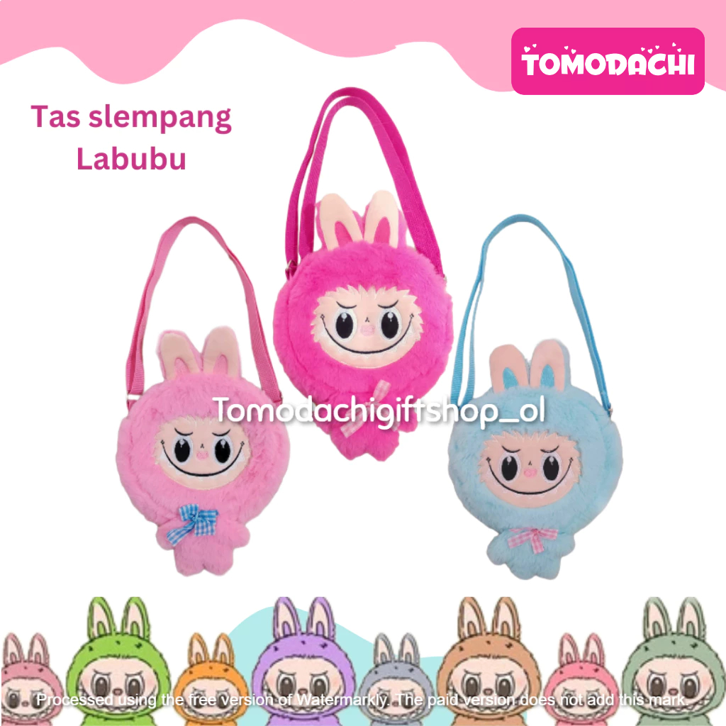 TM/ กระเป๋าตุ๊กตาผ้ากํามะหยี่กระเป๋าสะพายสําหรับวัยรุ่นแฟชั่นสไตล์เกาหลี Labubu The Monster Exiting 