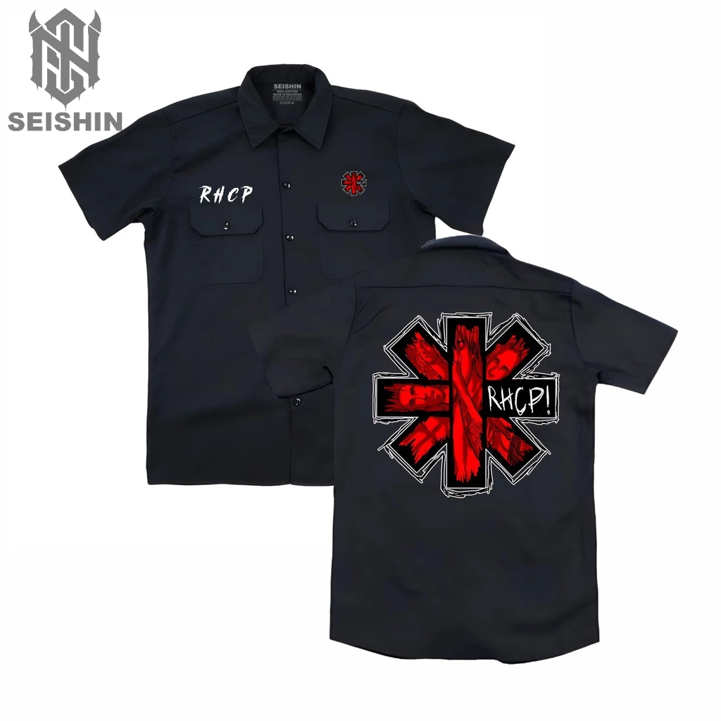 KEMEJA SEISHIN เสื้อทํางาน unisex RHCP คุณภาพ distro สีดํา