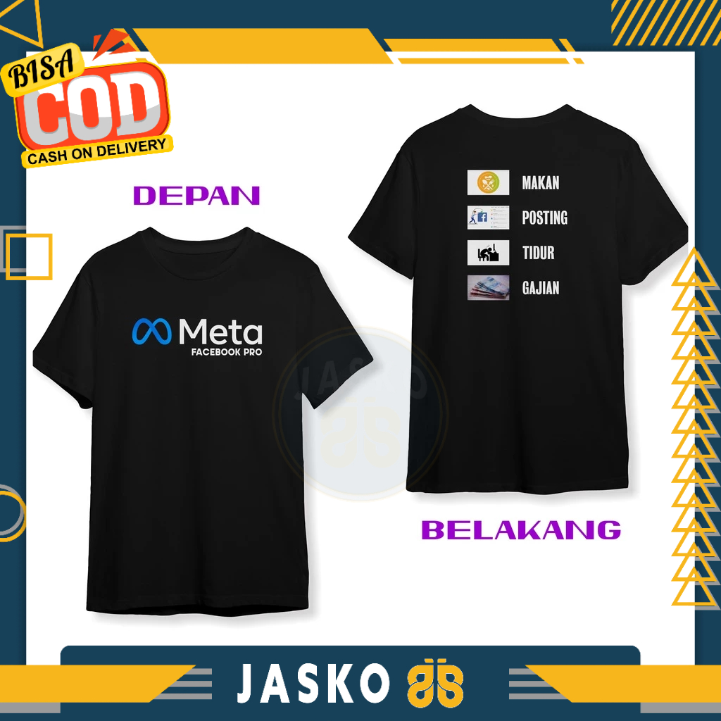 Meta Facebook Pro เสื้อยืด Posting Eating Sleep Study DB Distro เสื้อยืด