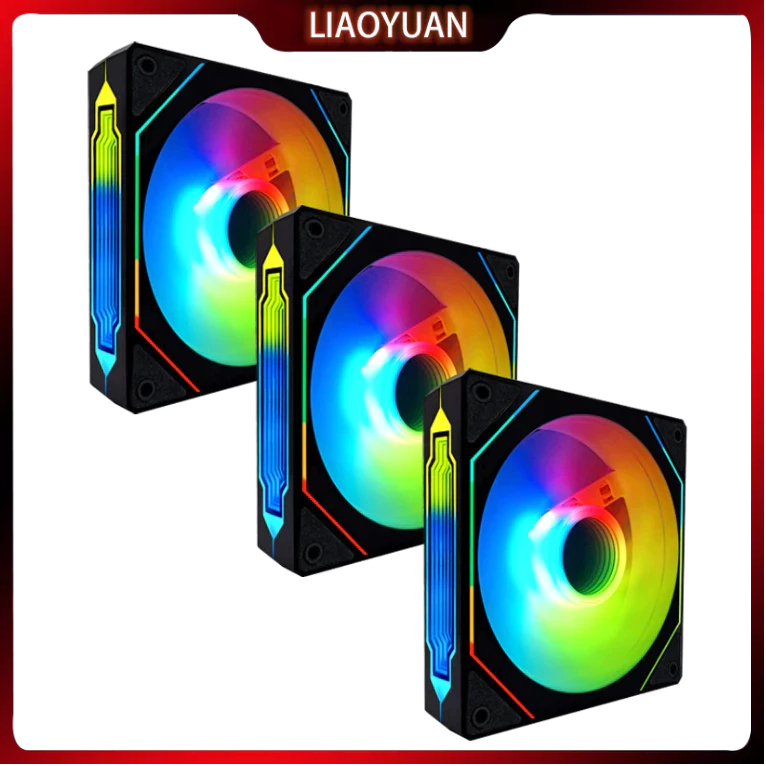 พัดลม CASING ARGB PRISM 5 PRO สีขาวและสีดํา PRISM 4Pro พัดลม ARGB 12 ซม. พัดลมไปข้างหน้าลม 3pin 5V A