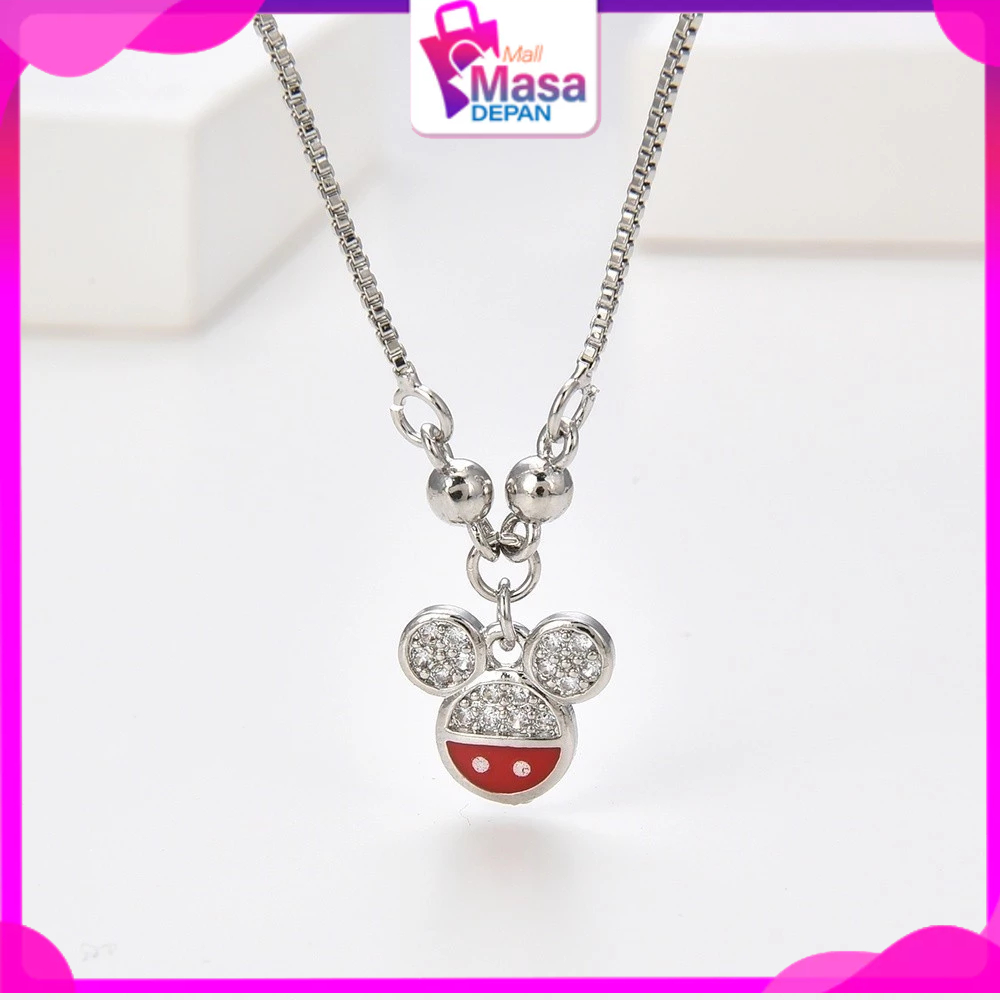 MMD สร้อยคอไทเทเนียมสําหรับเด็ก Rainbow ตัวอักษรเกาหลีรุ่นสร้อยคอไทเทเนียมสําหรับผู้หญิงซิลเวอร์ Ant