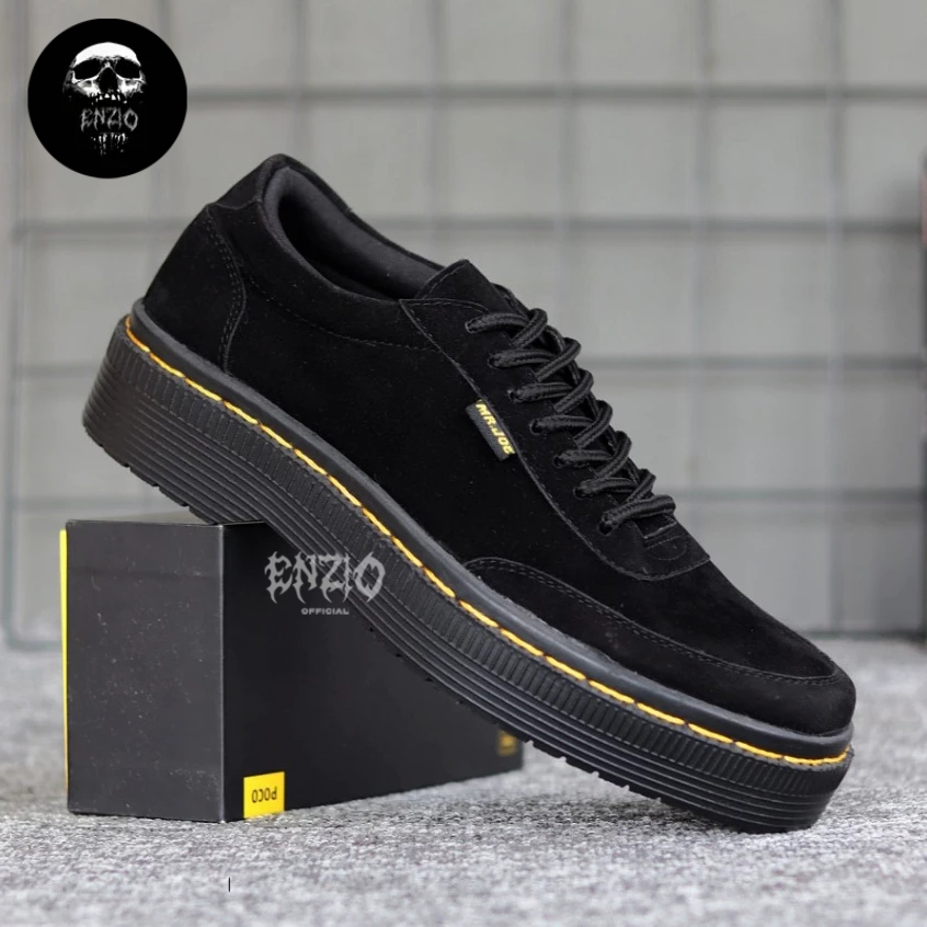 Hot Enzio Kante - รองเท้าทางการผู้ชายรองเท้าทํางานสีดํา