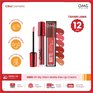 OMG OH MY GLAM Mattelast Lip Cream 2.9 g - Lip Cream Matte Dengan Warna Intense, Tahan Lama & Ringan
