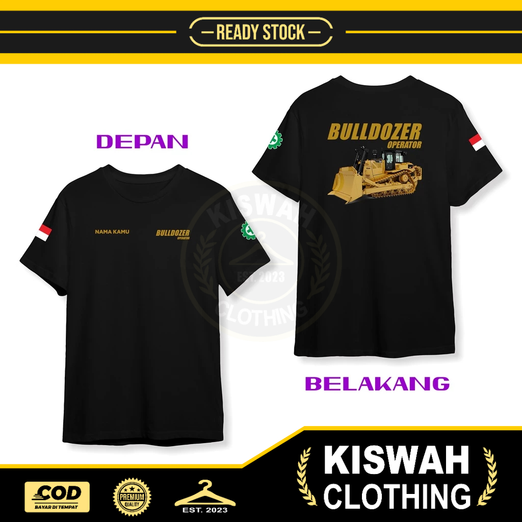 Bulldozer Operator CAT D8R เสื้อยืดฟรีชื่อของคุณ DB Distro เสื้อยืด